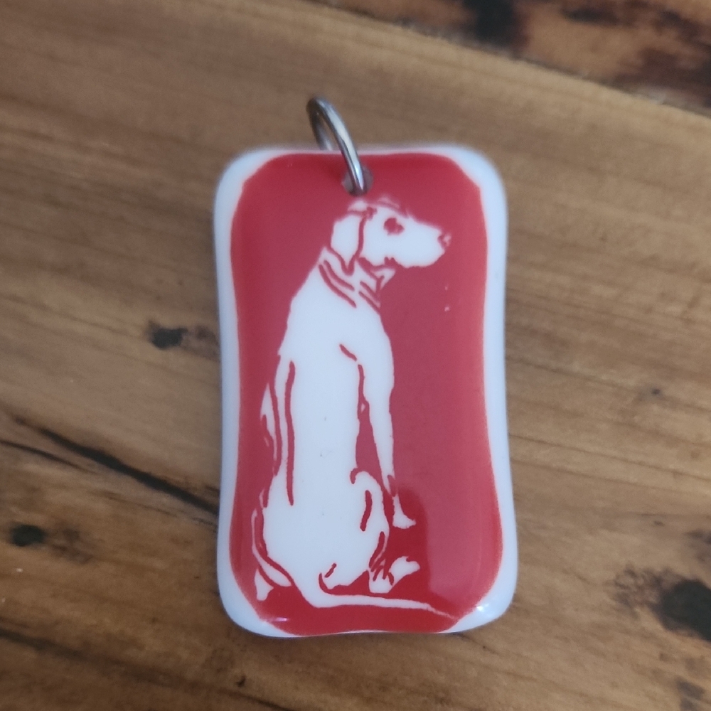 Rhodesian Ridgeback glass pendant hanf made